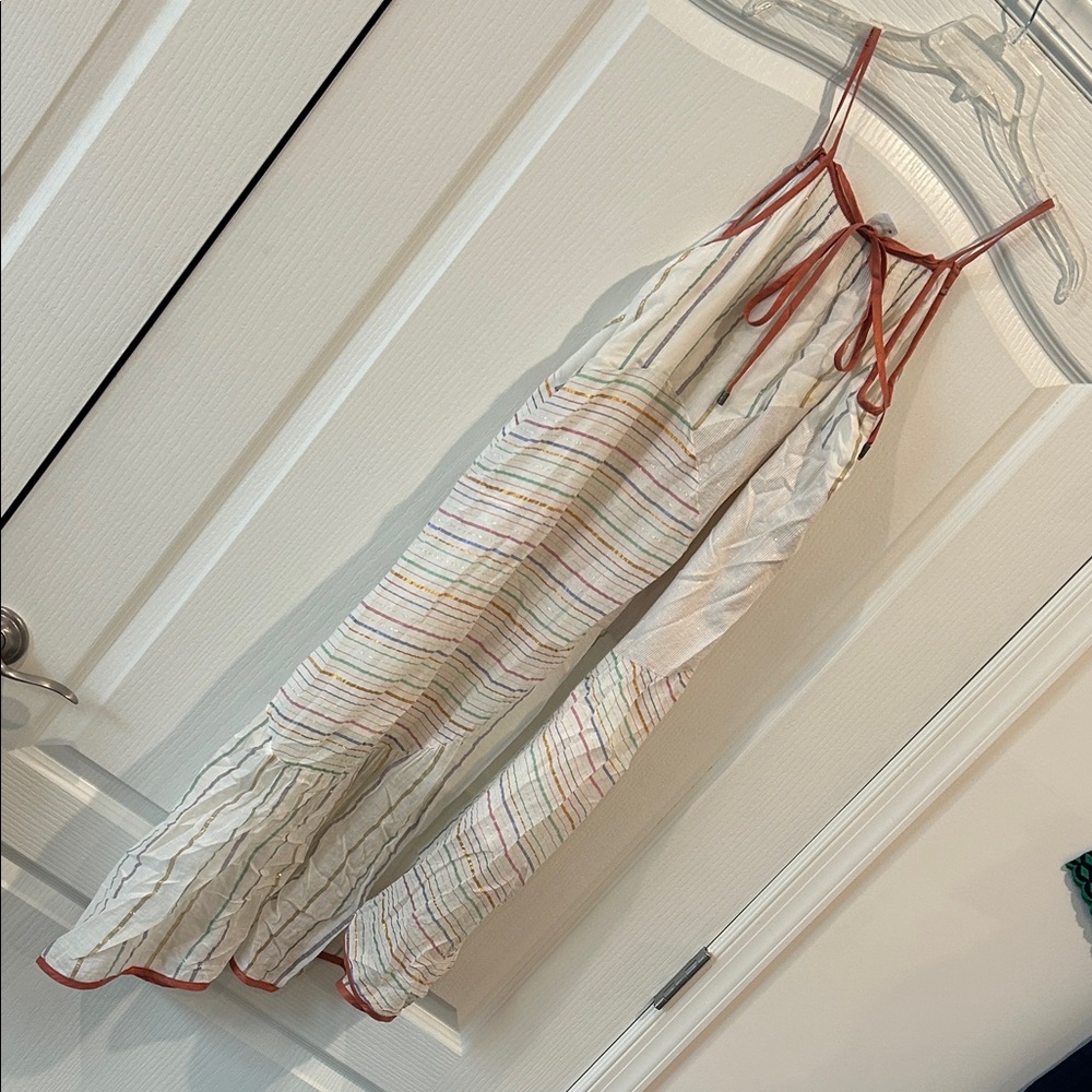 Akemi + Kin Striped Dress with Rust Accents